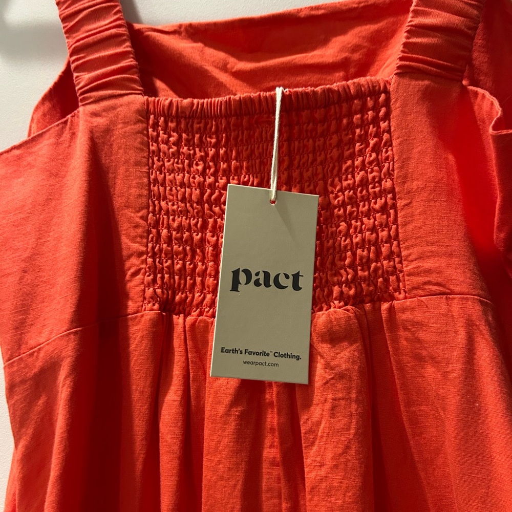 Pact Red Linen Maxi Dress